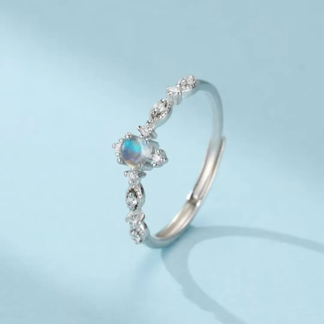 Moonstone Ring "Radiance of Femininity" Silver