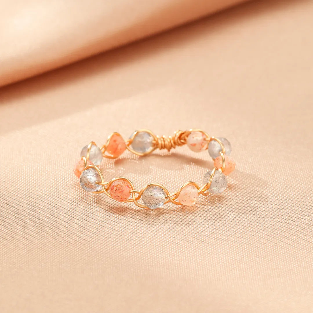 Sunstone and Moonstone Ring "Astral Shine"