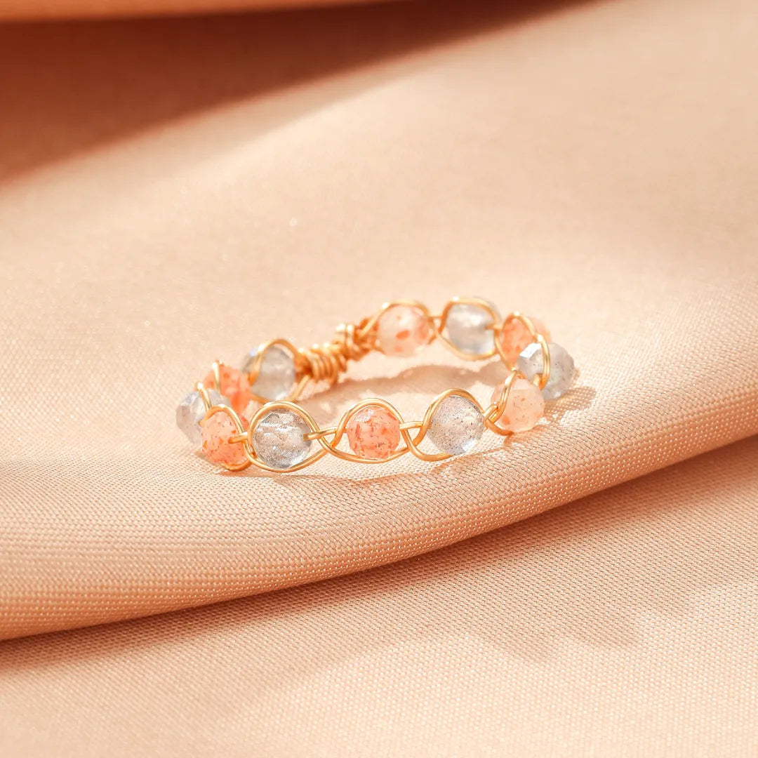 Sunstone and Moonstone Ring "Astral Shine"