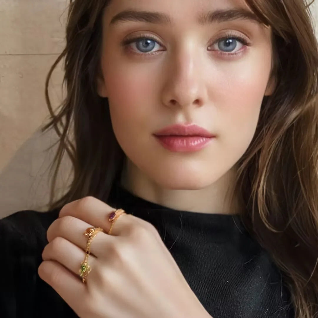 Schlangenring "Aura Précieuse" Goldplattiert Silber