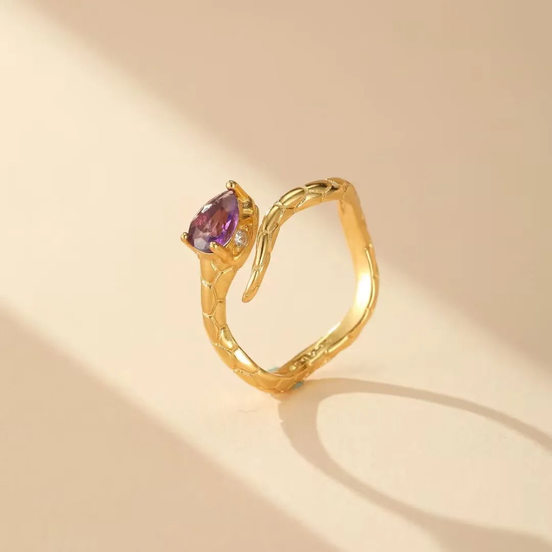 Anillo Serpiente "Aura Preciosa" Plata Dorada Oro