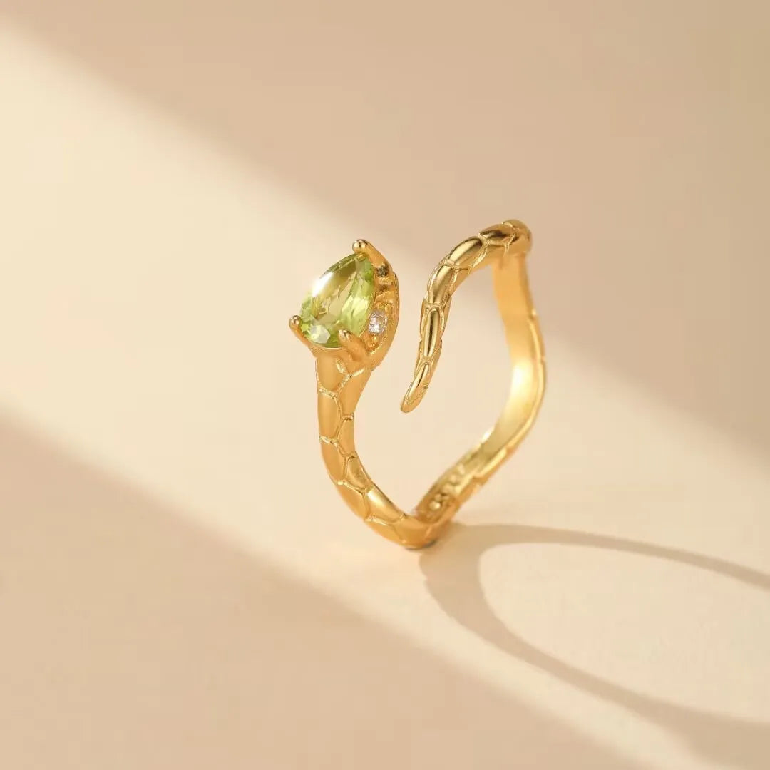Anillo Serpiente "Aura Preciosa" Plata Dorada Oro