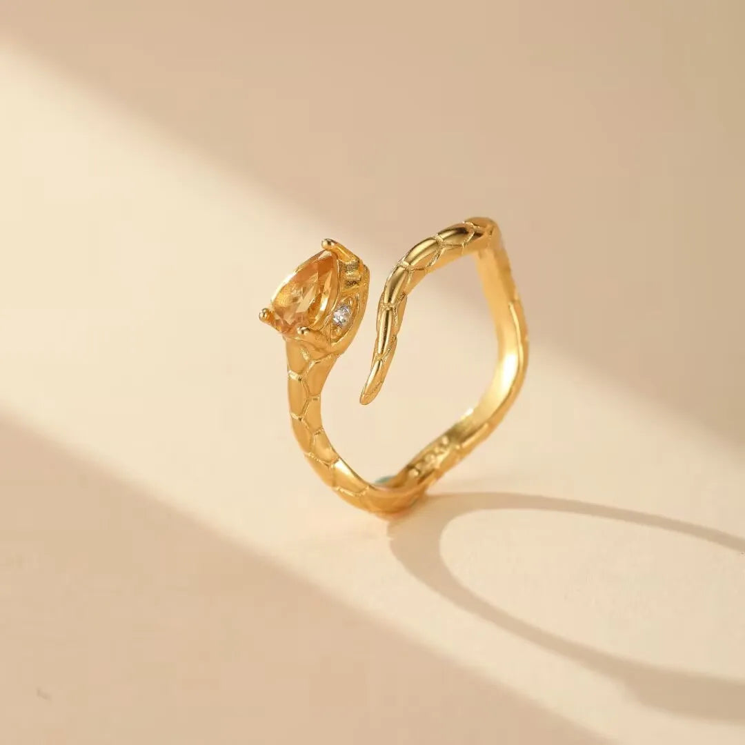 Anillo Serpiente "Aura Preciosa" Plata Dorada Oro