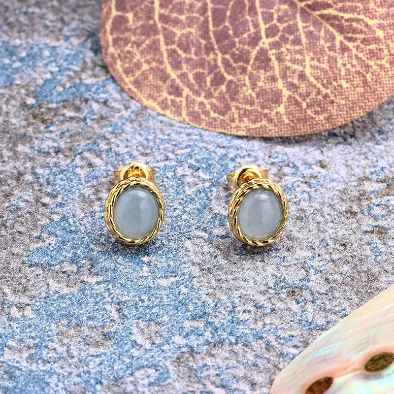 Ohrringe Aquamarin oder Labradorit "Maritimer Charme" Vergoldet Silber