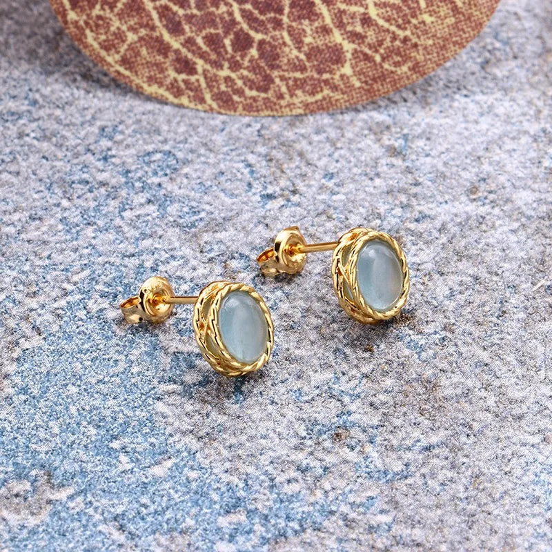 Ohrringe Aquamarin oder Labradorit "Maritimer Charme" Vergoldet Silber