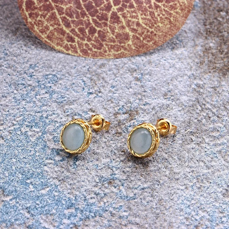 Ohrringe Aquamarin oder Labradorit "Maritimer Charme" Vergoldet Silber