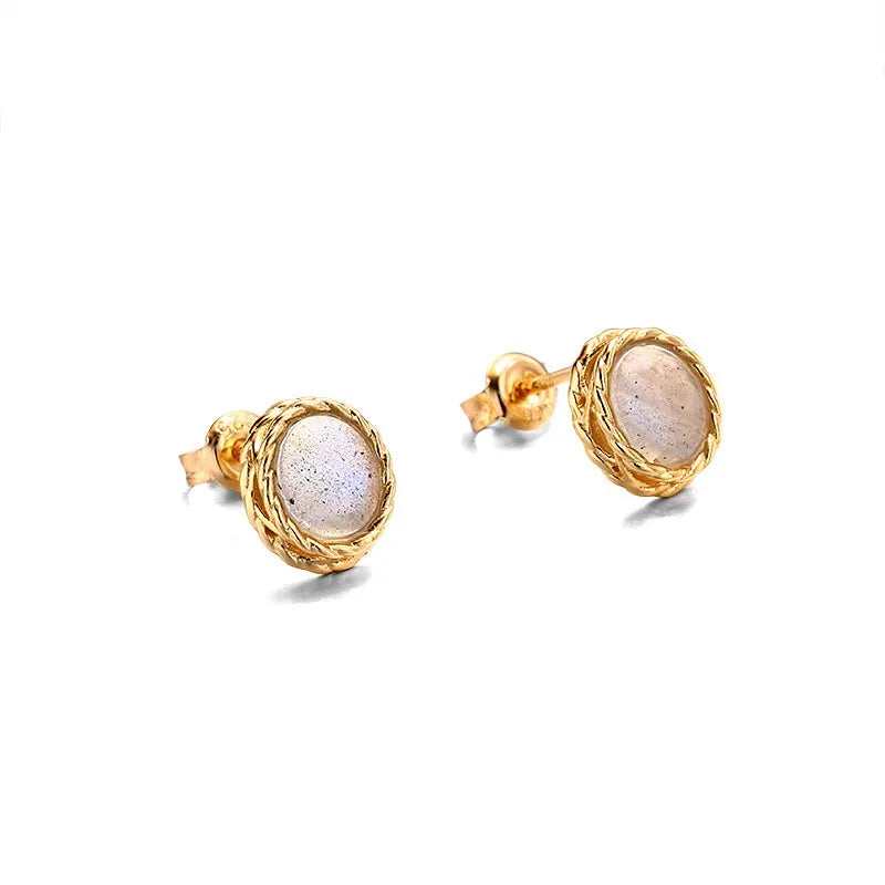 Ohrringe Aquamarin oder Labradorit "Maritimer Charme" Vergoldet Silber