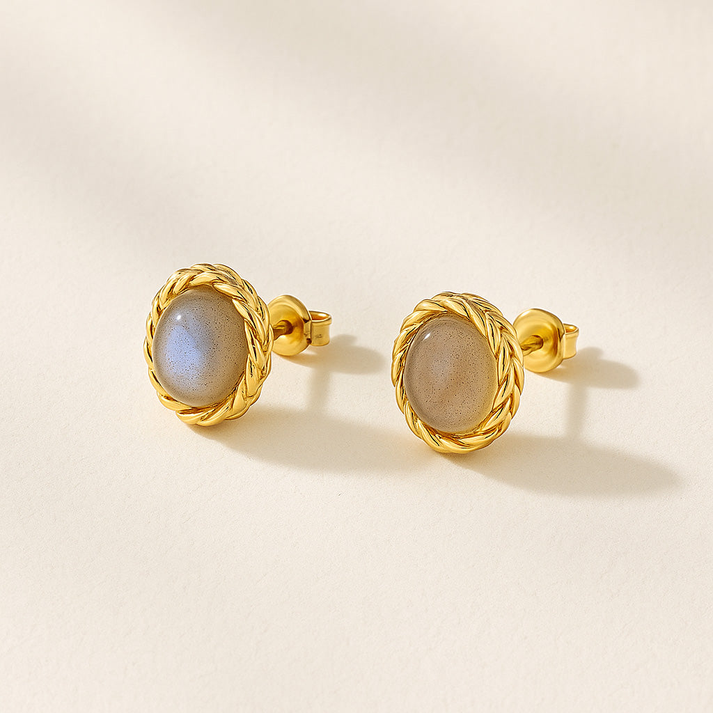 Ohrringe Aquamarin oder Labradorit "Maritimer Charme" Vergoldet Silber