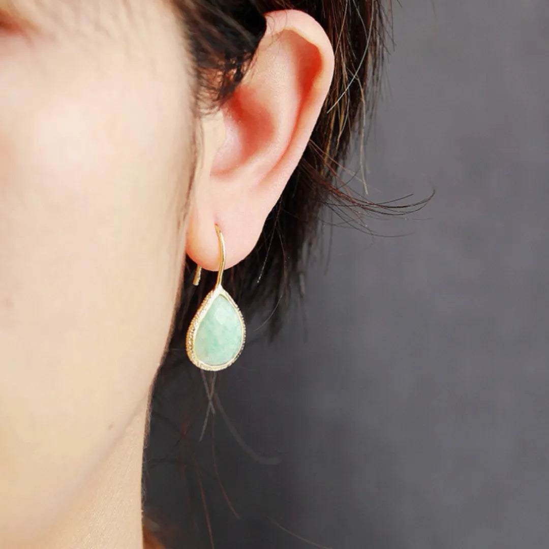 Amazonite Earrings "Pure Drops"