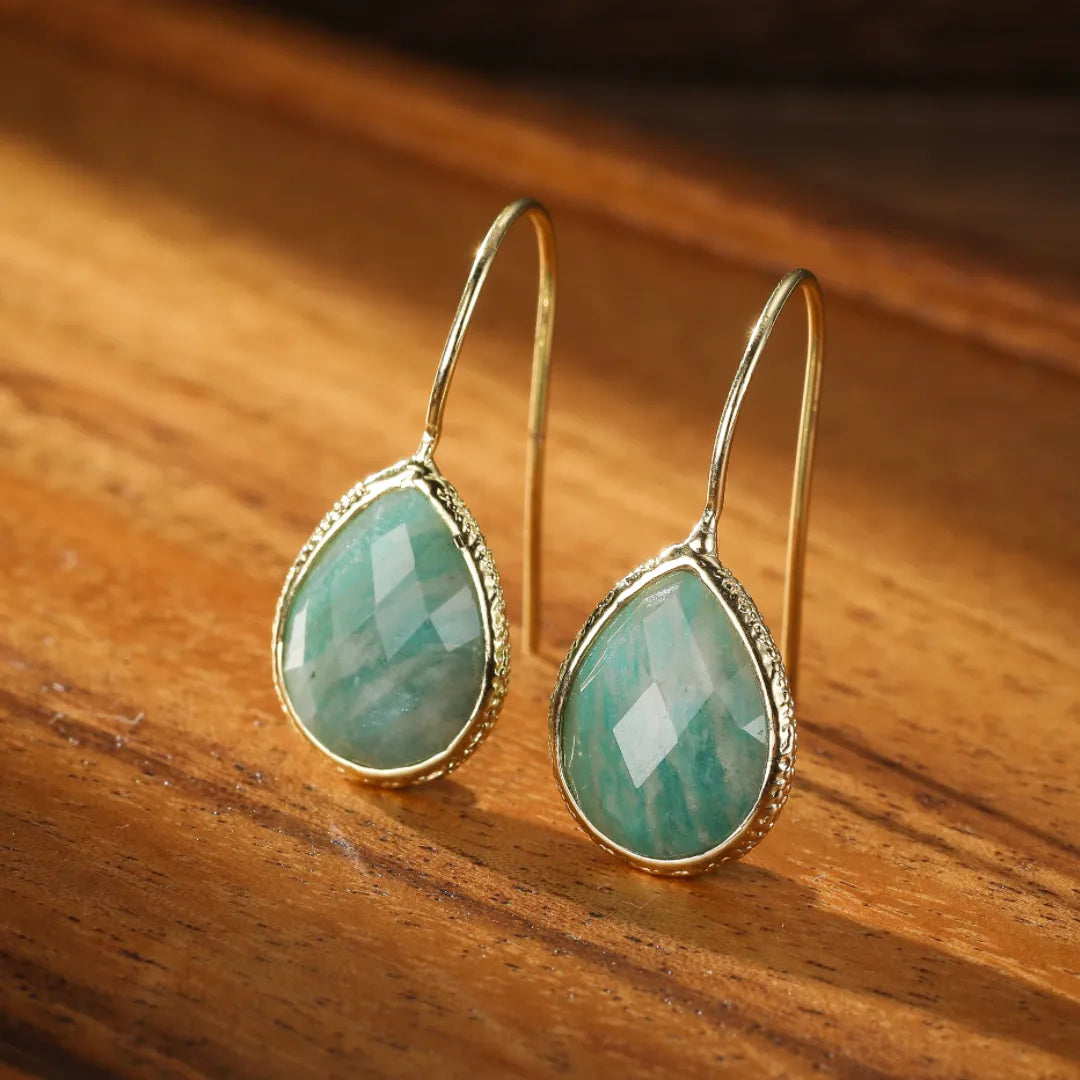 Amazonite Earrings "Pure Drops"