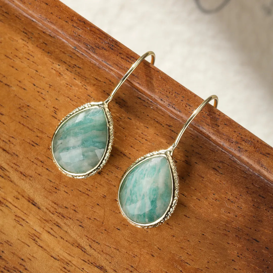 Amazonite Earrings "Pure Drops"