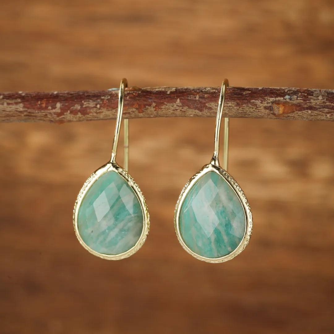 Amazonite Earrings "Pure Drops"