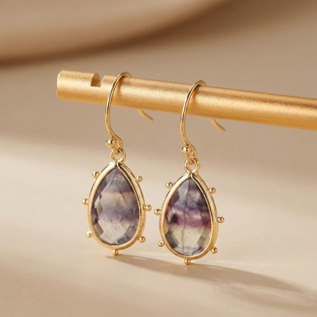 Boucles d’Oreilles Améthyste "Gouttes d'Aurore" @main