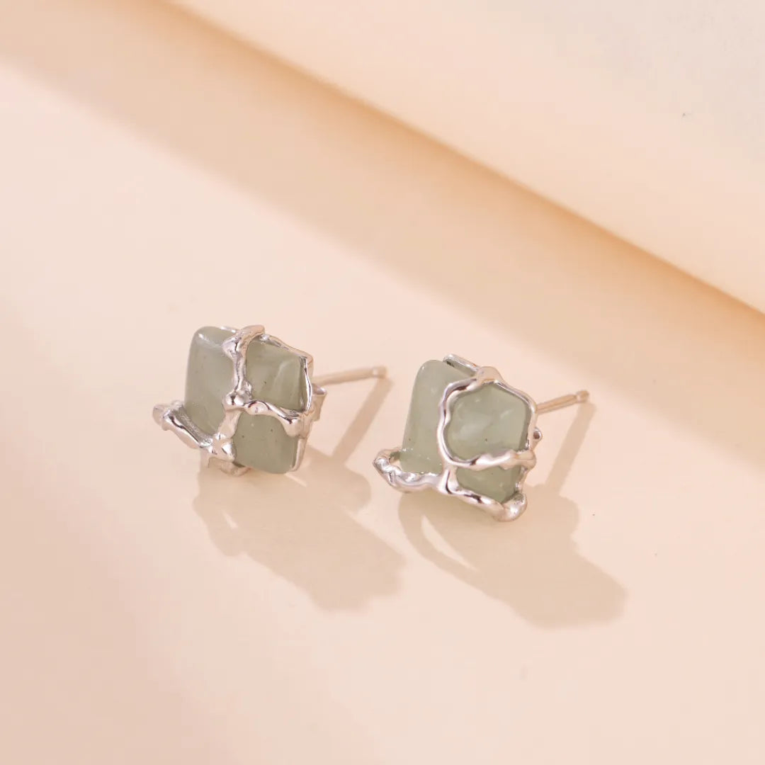 Ohrringe Aventurin "Natur Umarmt" Silber