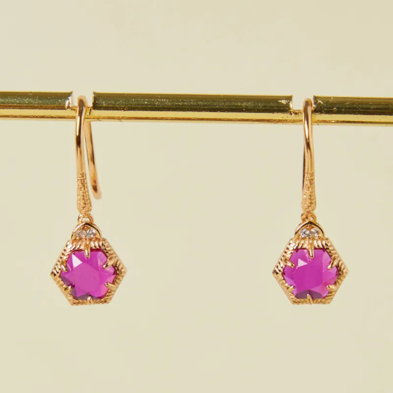 Carnelian Earrings "Vitality Charm" Gold-Plated Silver