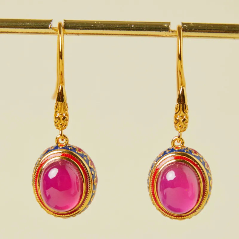 Ohrringe Karneol "Pracht" Vergoldet Silber