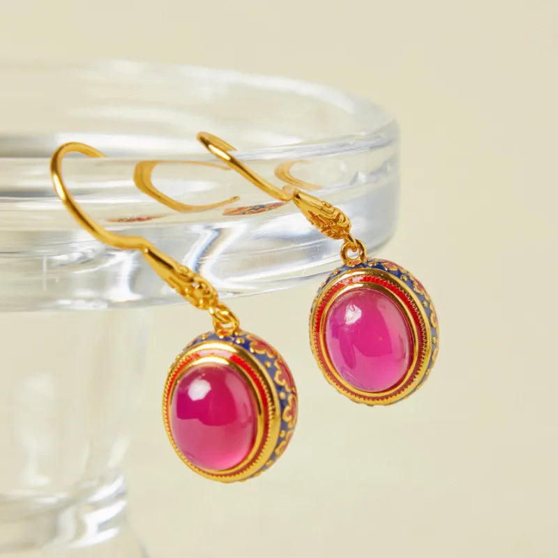 Ohrringe Karneol "Pracht" Vergoldet Silber