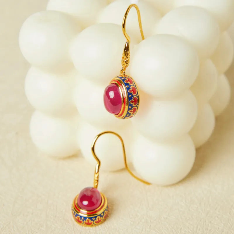 Ohrringe Karneol "Pracht" Vergoldet Silber