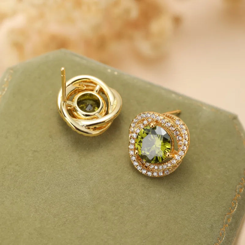 Boucles d'Oreilles Péridot "Élégance Intemporelle" Doré Or