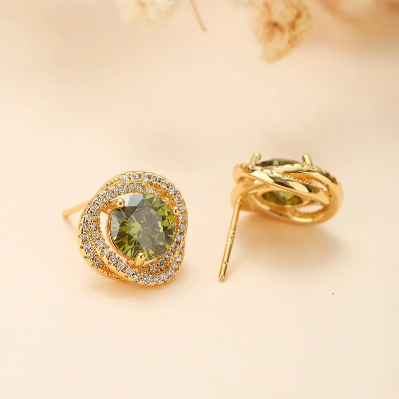 Boucles d'Oreilles Péridot "Élégance Intemporelle" Doré Or