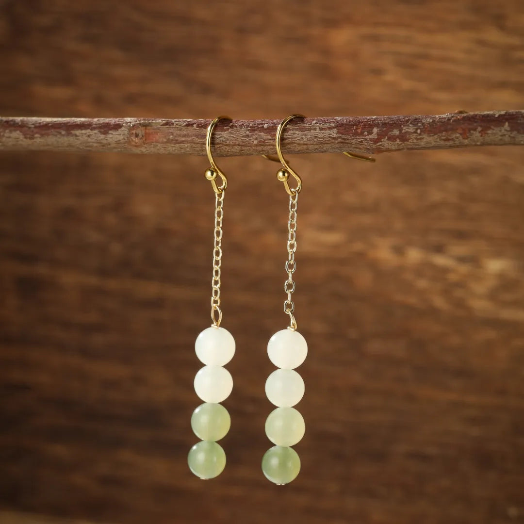 Jade Earrings "Wisdom" Gold