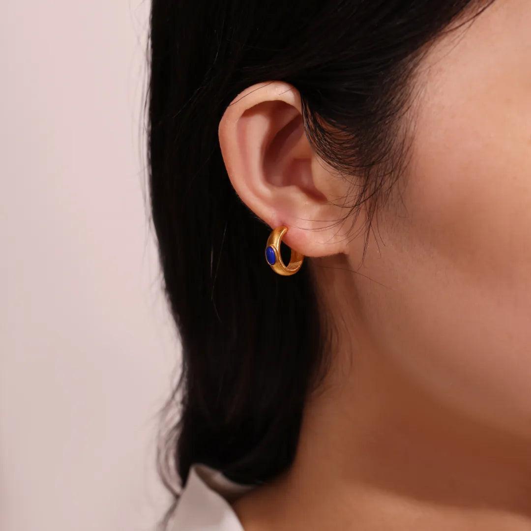 Ohrringe Lapis Lazuli "Geheimes Königreich" Vergoldet Silber