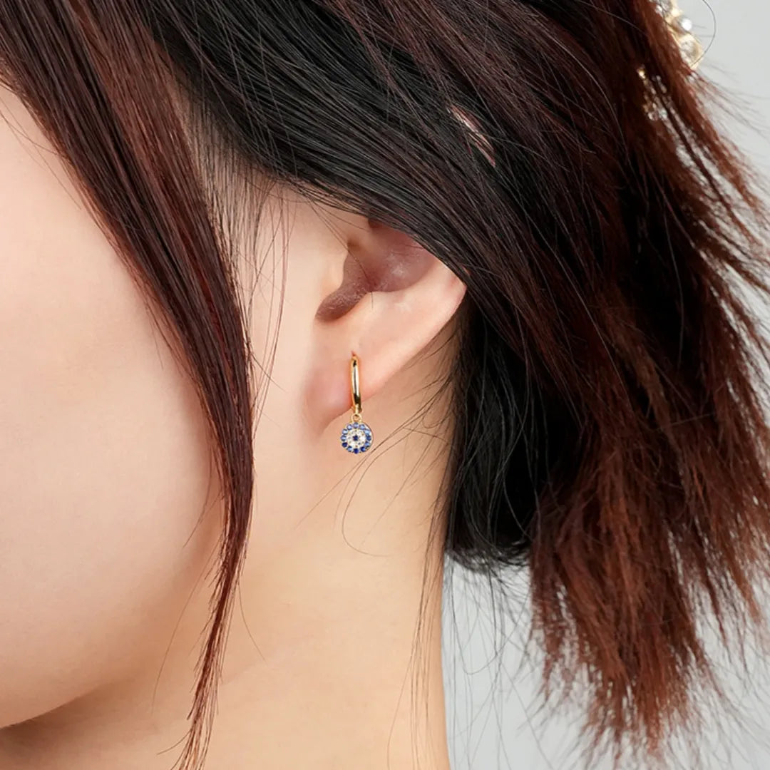 Ohrringe Böses Auge "Azur Charme" Silber Vergoldet Gold