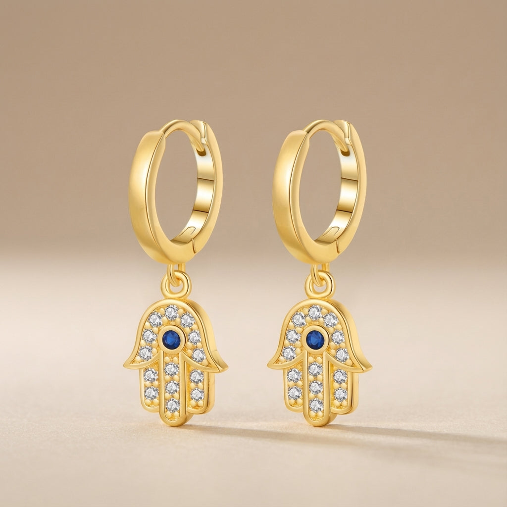 Pendientes Mal Ojo "Milagro Brillante" Plata Dorada Oro