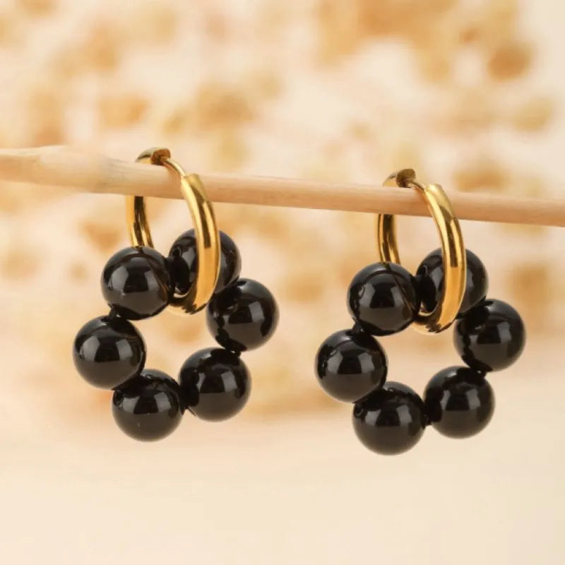 Obsidian Earrings "Refined Shield"
