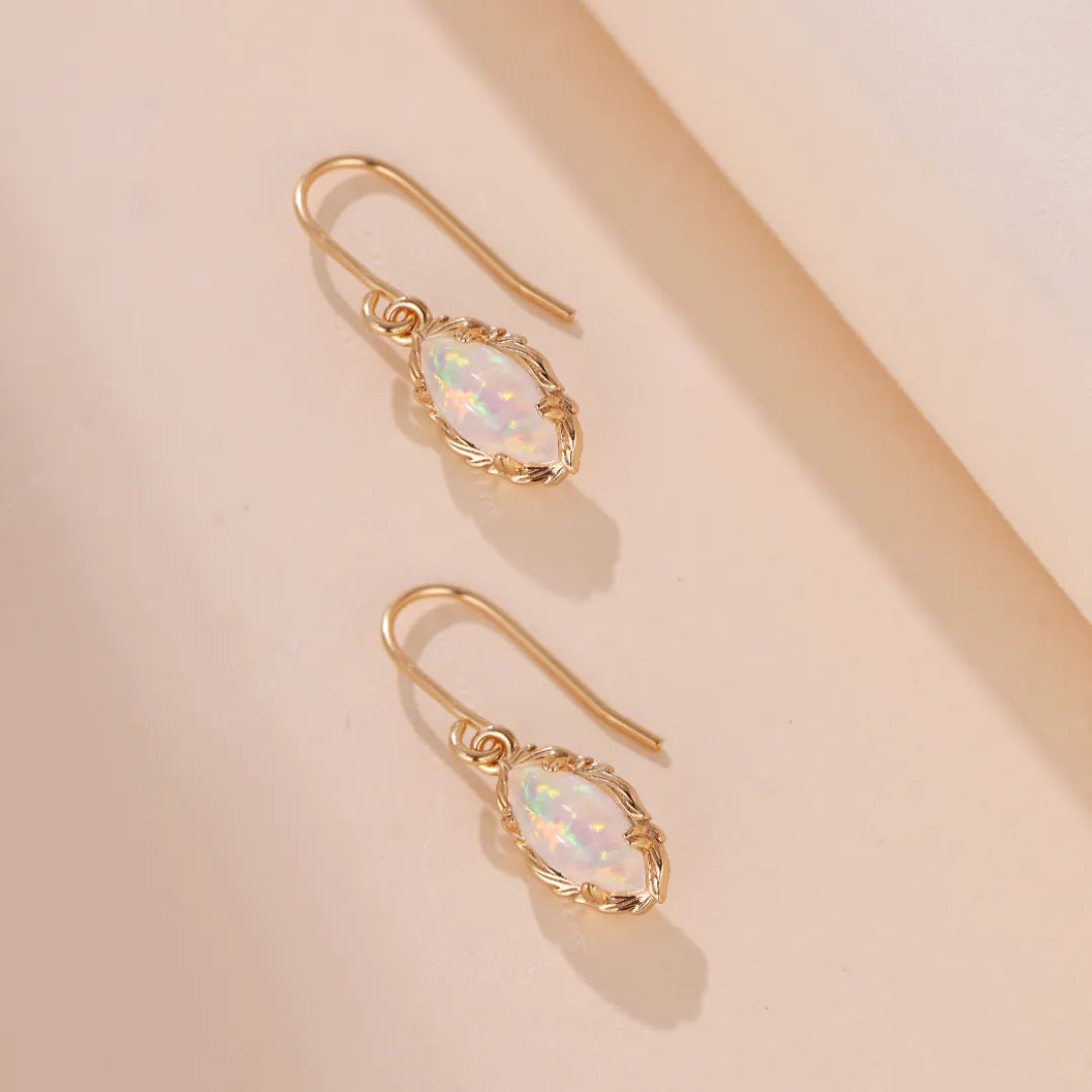 Opal Earrings "Enchanting Aura" Gold-Plated Silver