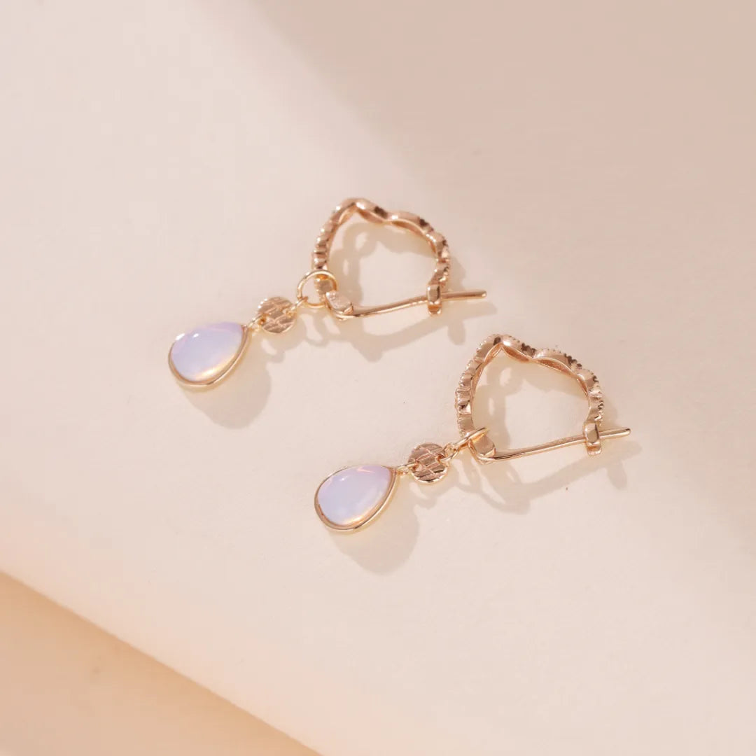 Opal Earrings "Serenity" Gold-Plated Silver