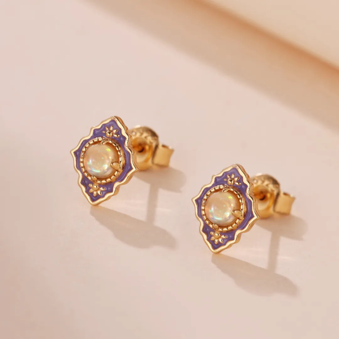 Ohrringe Opal "Wunder Lila" Gold Silber