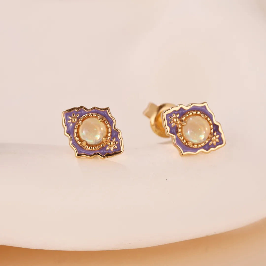 Ohrringe Opal "Wunder Lila" Gold Silber