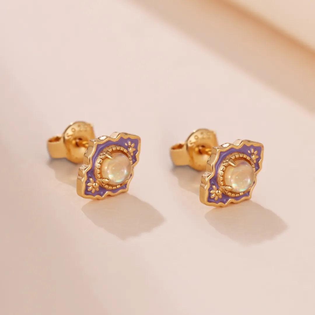 Ohrringe Opal "Wunder Lila" Gold Silber