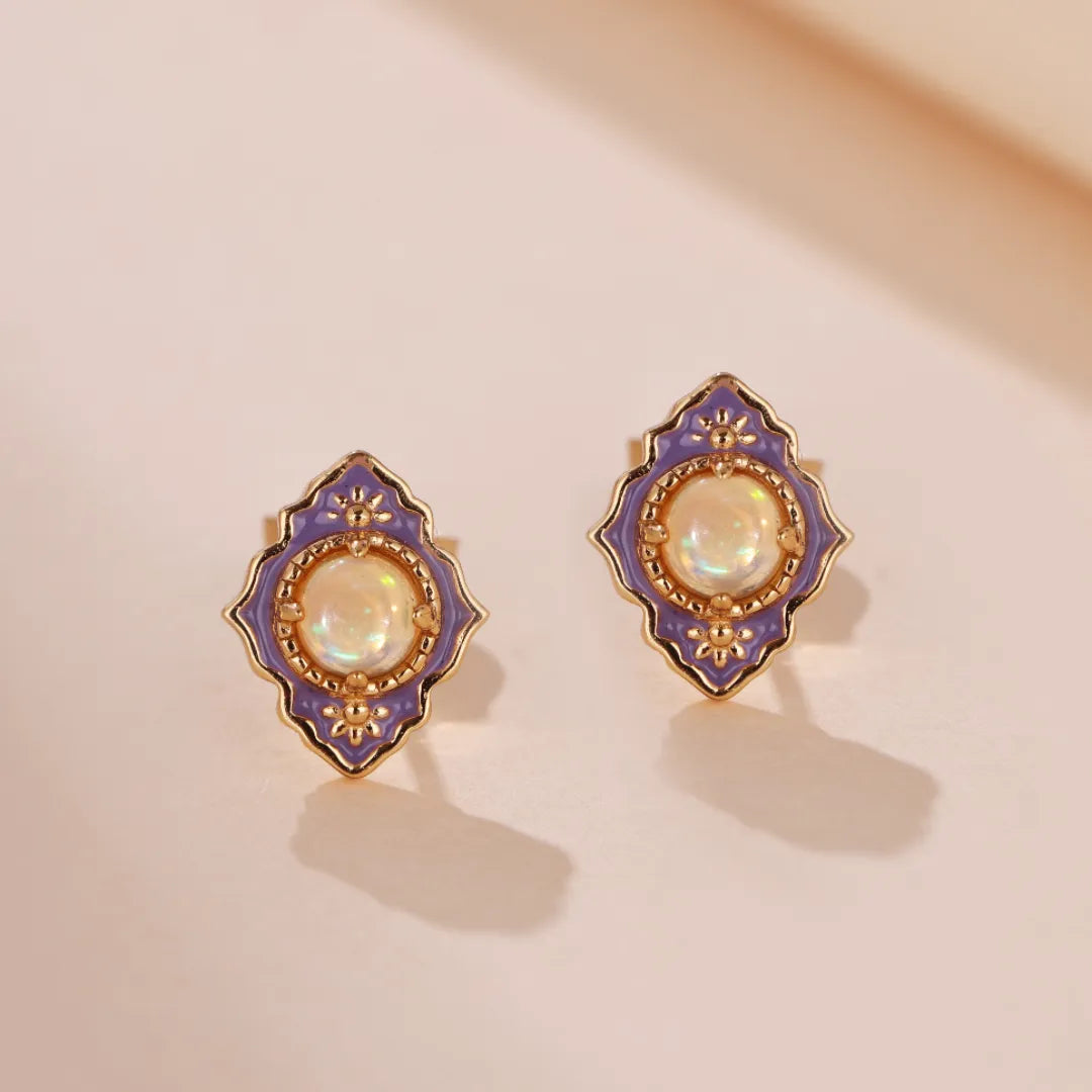 Ohrringe Opal "Wunder Lila" Gold Silber