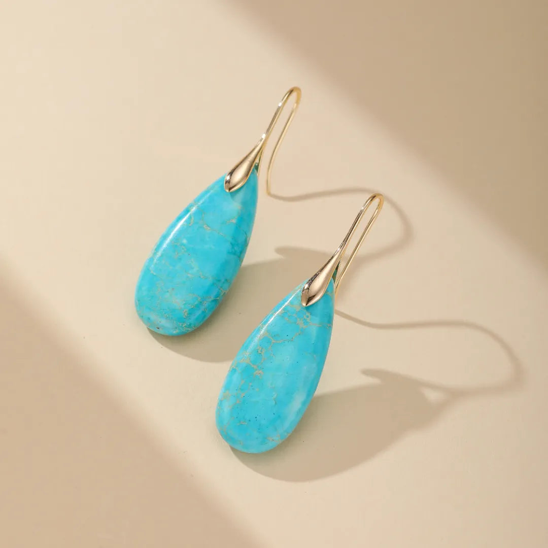 Turquoise Earrings "Celestial Beauty" Gold
