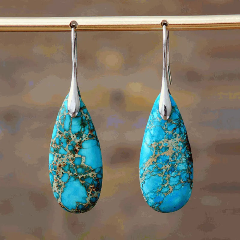 Turquoise Earrings "Celestial Beauty" Gold