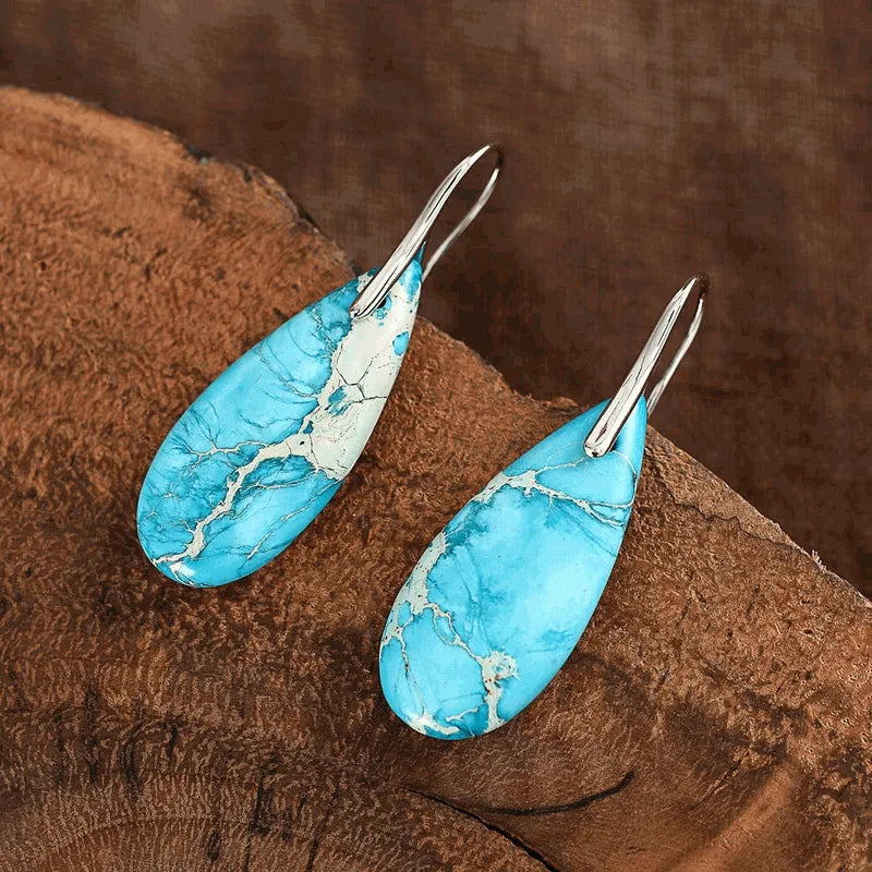 Turquoise Earrings "Celestial Beauty" Gold
