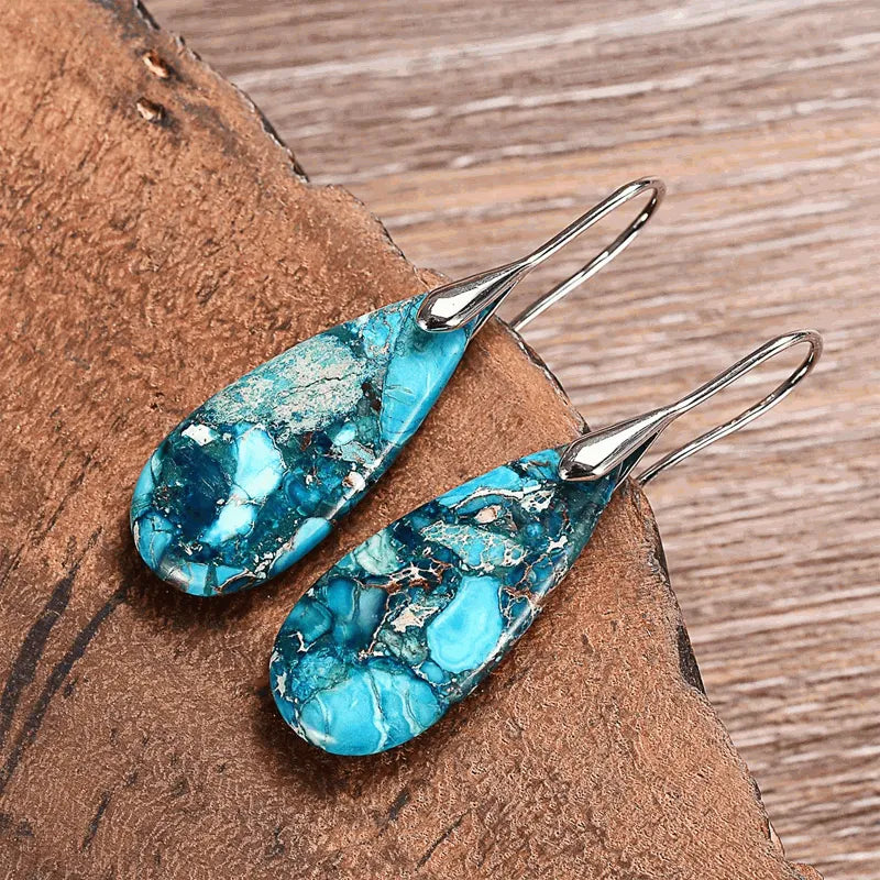 Turquoise Earrings "Celestial Beauty" Gold