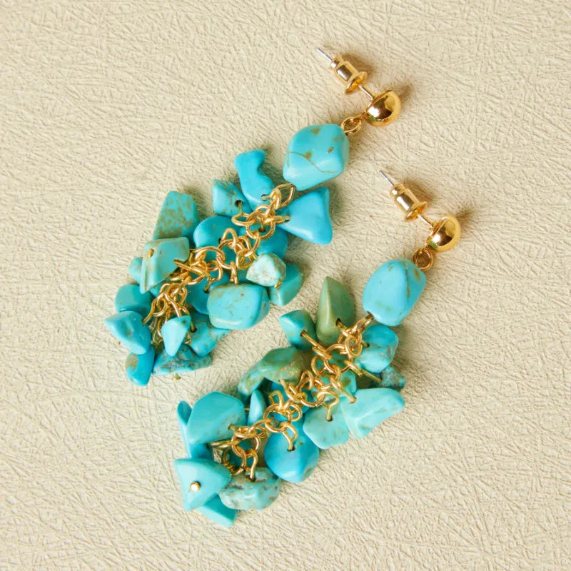 Orecchini Turchesi "Equilibrio Naturale" Dorato Oro