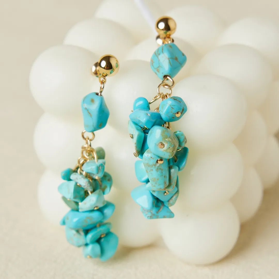 Orecchini Turchesi "Equilibrio Naturale" Dorato Oro