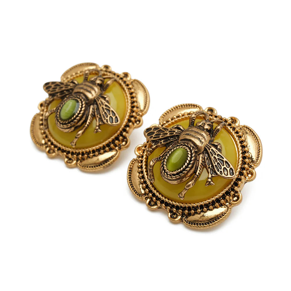 Pendientes de Ágata "Abeja Dorada"