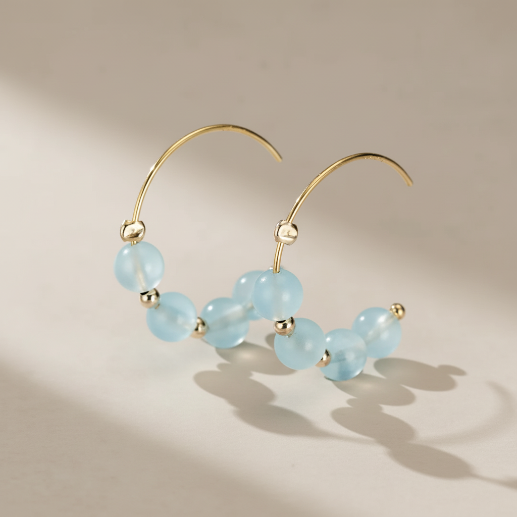 Aquamarine Earrings "Celestial Mist"