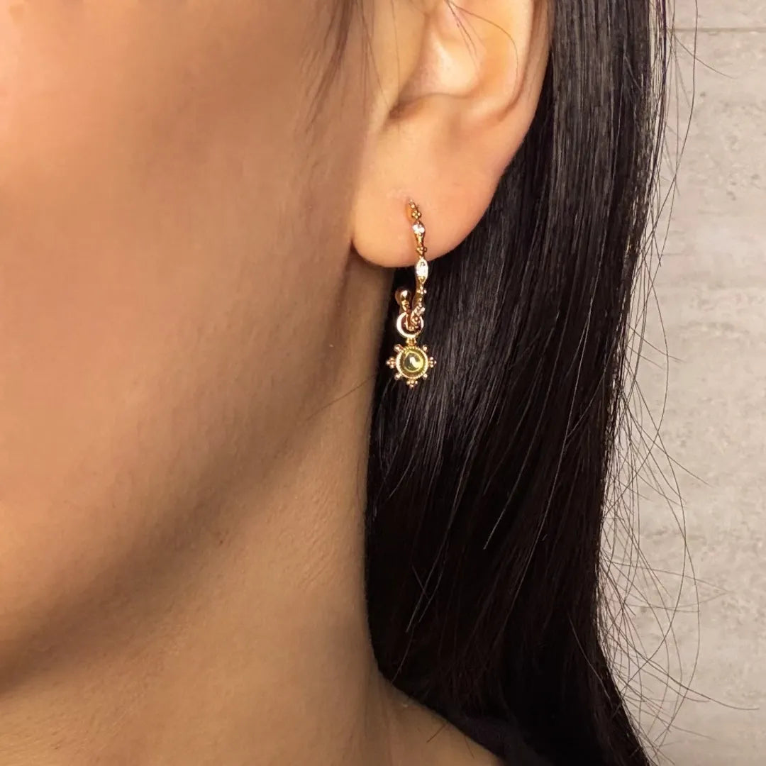 Ohrringe Creolen Peridot "Lichtkraft" Vergoldet Silber