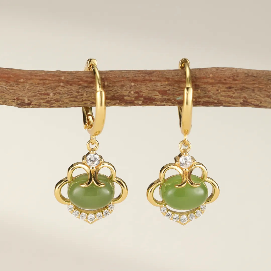 Jade Earrings "Ancestral Serenity" Silver