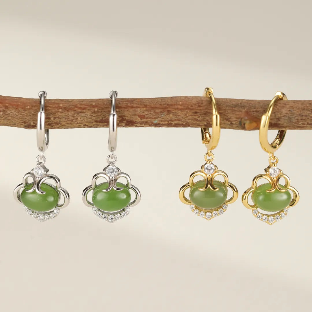 Jade Earrings "Ancestral Serenity" Silver
