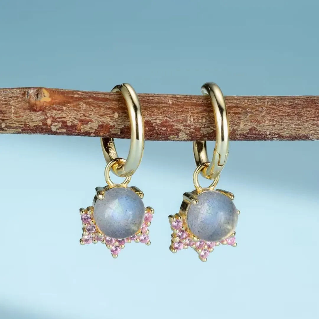 Labradorit Ohrringe "Himmlische Magie" Goldplattiert Silber