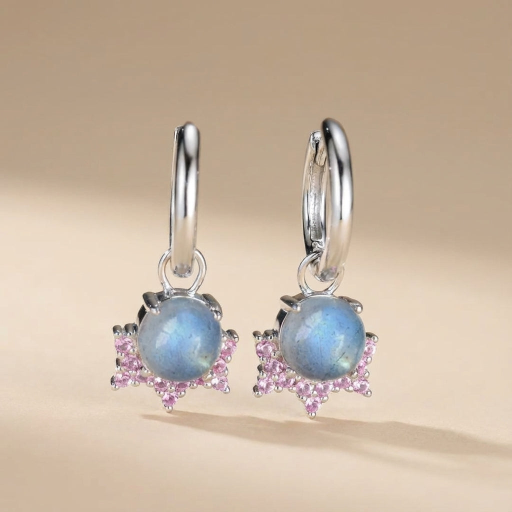 Labradorit Ohrringe "Himmlische Magie" Goldplattiert Silber