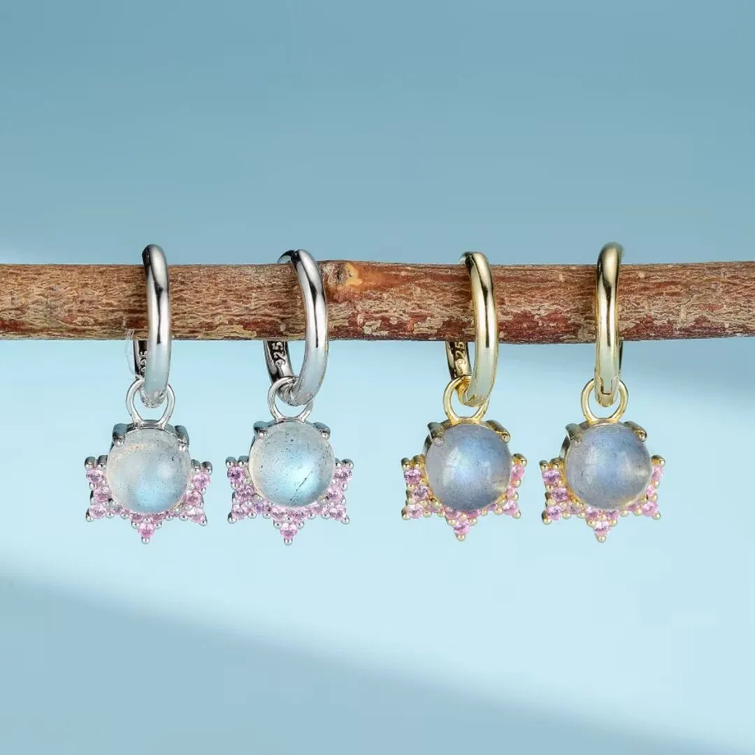 Labradorite Earrings "Celestial Magic" Gold-Plated Silver