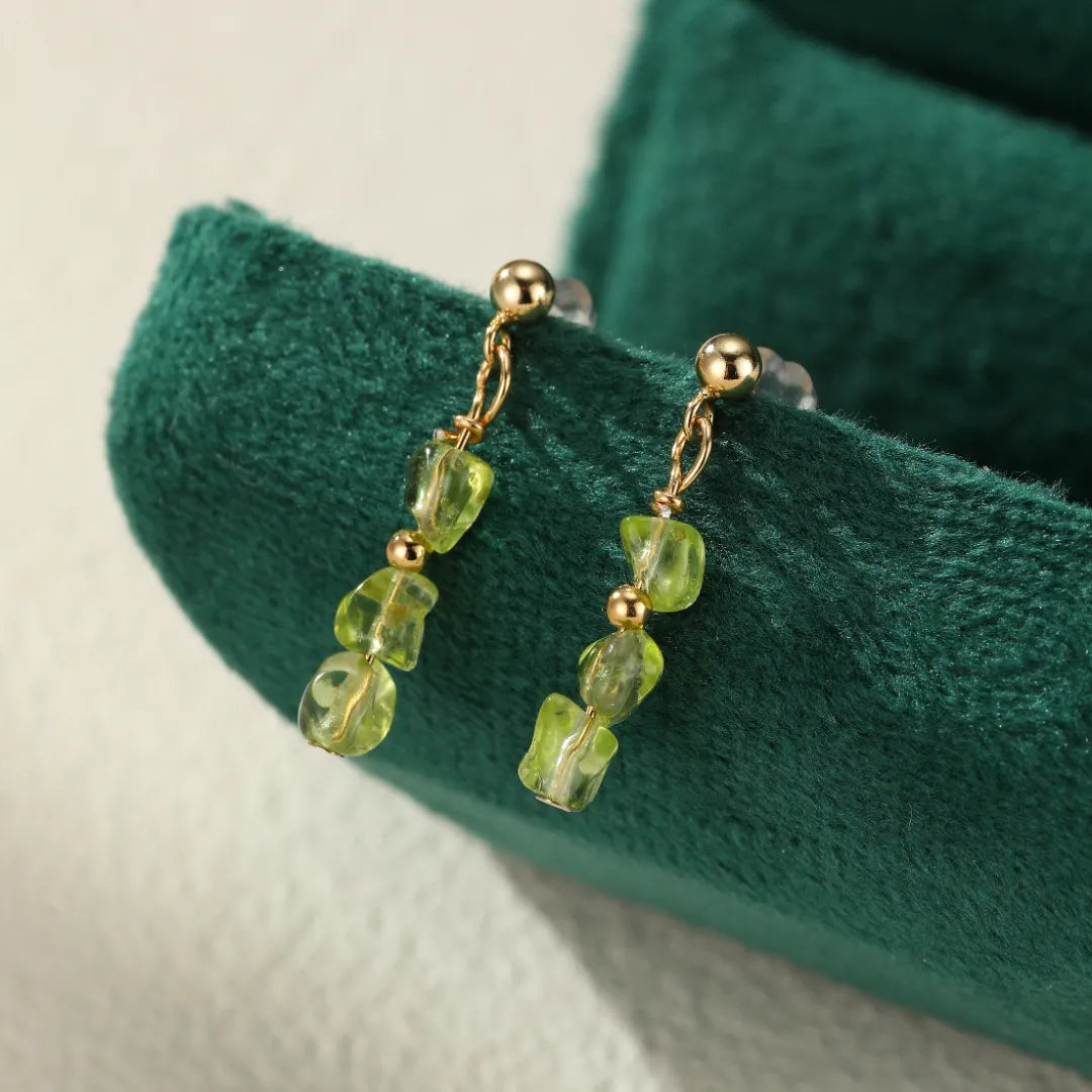 Peridot Earrings "Solar Elegance" Gold-Plated Silver